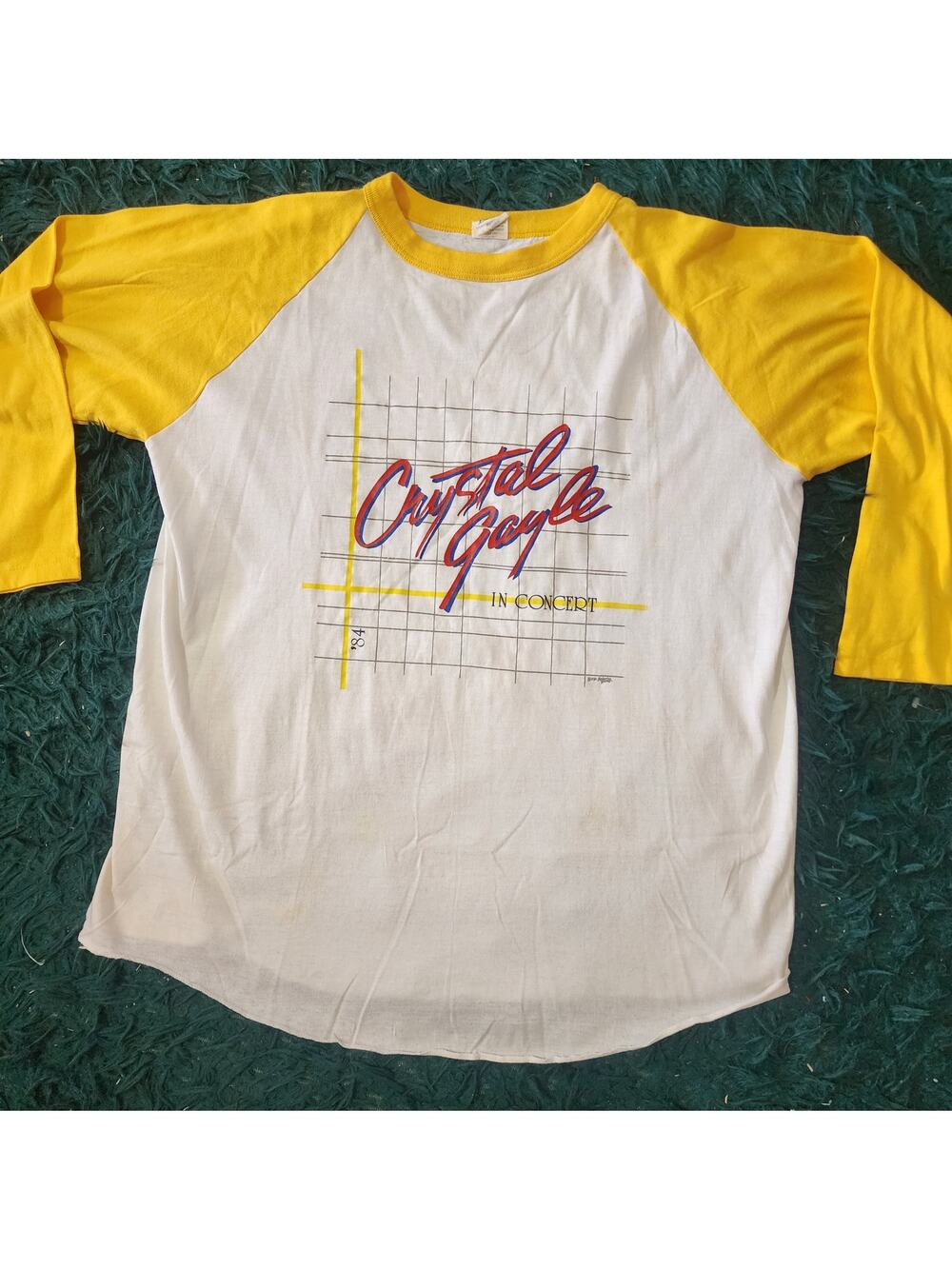 Vintage 1984 Crystal Gayle In Concert Raglan T Shirt USA Made XL Country